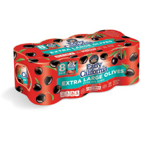 Early California, Ripe Pitted, Extra Large Black Olives, 6 Oz, 8-Cans
