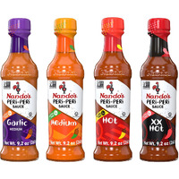 Nando's Peri Peri Hot Sauce Lovers Pack - Garlic, Medium, Hot, Extra Extra Hot Piri Piri Sauce Set - 9.1Oz Bottles, 4Pk
