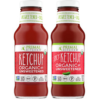 Primal Kitchen Organic Ketchup Variety Pack, Original Unsweetened And Spicy, No Cane Sugar Or Corn Syrup, 11.3 Ounces, Pack Of 2