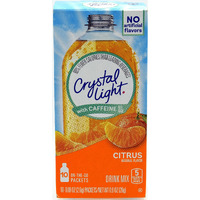 Crystal Light On The Go Citrus With Caffeine Drink Mix, 10-Packet Box (Pack Of 15)