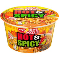 Nissin Hot And Spicy Bowl Noodles Chicken, 3.32 Ounce (Pack Of 12)