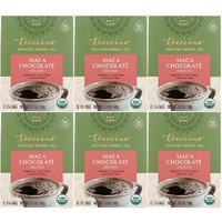 Teeccino Maca Chocolat   Herbal Tea - Rich & Roasted Herbal Tea Thats Caffeine Free & Prebiotic With Natural Energy From Adaptogenic Peruvian Maca, 10 Tea Bags (Pack Of 6)