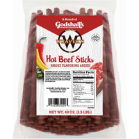 Weavers Hot Beef Sticks (80 Hot And Spicy 7    Beef Sticks Per 40Oz Bag)