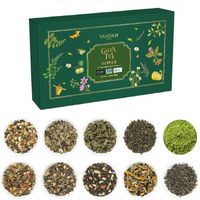Vahdam, Assorted Green Tea Loose Leaf Tea Sampler (10 Flavours, 50+ Servings) Exotic Green Tea Blends From Himalayas With 100% Natural Ingredients | Loose Tea Gift Set