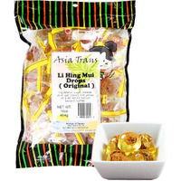 Asia Trans Golden Plum Crack Seed Drops - Hawaiian Favorite Sweet, Sour & Salty Dried Asian Plum Hard Candy