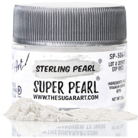 The Sugar Art - Sterling Pearl - Edible Shimmer Powder For Decorating Cakes, Cupcakes, Cake Pops, & More - Dust On Shine & Luster To Sweets - Kosher, Food-Grade Coloring - Super Pearl - 2.5 Grams
