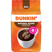 Dunkin' Original Blend Medium Roast Whole Bean Coffee, 20 Ounces