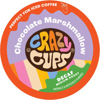 Crazy Cups Decaf Marshmallow Coffee Pods, Decaffeinated Chocolate Marshmallows Flavored Coffee, Single Serve Hot Or Iced Medium Roast Coffee For Keurig K Cups Machines, 22 Count