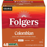 Folgers Colombian Coffee, Medium Roast, Keurig K-Cup Pods 48 Count