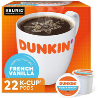 Dunkin' French Vanilla Flavored Coffee, 22 Keurig K-Cup Pods