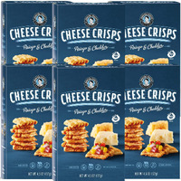John Wm. Macy's Cheesecrisps | Asiago & Cheddar | Twice Baked Sourdough Crackers Made With 100% Real Aged Cheese, Non Gmo, Nothing Artificial | 4.5 Oz. (6 Pack)