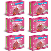 Simply Delish Instant Delicious Strawberry Pudding 6 Pack - Low Carb, Zero Sugar, Gluten Free, Allergen Free, Non-Gmo, Vegan & Plant-Based