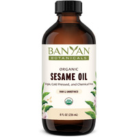 Banyan Botanicals Sesame Oil - Organic & Unrefined Sesame Oil For Skin, Body, Hair & More - Multiple Sizes - 8 Oz - Non Gmo Sustainably Sourced Vegan