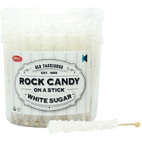 Extra Large Rock Candy Sticks: 36 White Crystal Rock Candy Sticks - Original - Individually Wrapped For Party Favors, Candy Buffet, Showers, Receptions, Old Fashioned Espeez Bulk Candy On A Stick
