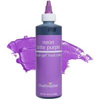 Chefmaster Neon Purple Liqua-Gel Food Coloring | Vibrant Color | Professional-Grade Dye For Icing, Frosting, Fondant | Baking & Decorating | Fade-Resistant | Easy-To-Use | Made In Usa | 10.5 Oz