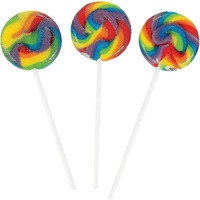Fun Express Mini Rainbow Swirl Lollipops- Pack Of 38, 1.25 Pounds
