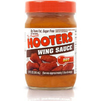 The Original Hooters Hot Wing Sauce - Spicy & Robust Flavor - Ideal For For Grilling, Chicken Wings, Ribs, Chops, Shrimp, Seafood & Dips - 12 Fl Oz