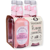 Fentimans Sparkling Rose Lemonade - Sparkling Pink Lemonade With Natural Ingredients & Pure Rose Extract, Mixer, Craft Soda, Botanically Brewed Lemonade - 9.3 Fl Oz (Pack Of 4)