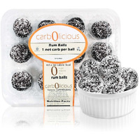 Low Carb Chocolate Rum Balls [12-Pack] By Carb-O-Licious - Delicious Keto Sweets With Only 1 Net Carb Per Ball - Sugar Free Healthy Snack With Almond Flour- Best Tasting Low-Carb Diet Treat Ever!