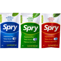 Spry On The Go Gum, Fresh Natural Xylitol Chewing Gum Dental Defense System Aspartame-Free Sugar Free Gum (Variety, 55 Count - Pack Of 3)