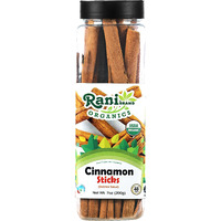 Rani Organic Cinnamon Sticks 7Oz (200G) Pet Jar - 36-44 Sticks - Strong Aroma, Perfect For Baking, Cooking & Beverages | 3+ Inches Length - Cassia Saigon Cinnamon From Vietnam | Kosher
