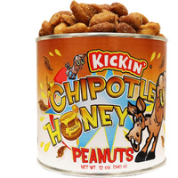 Kickin Chipotle Honey Roasted Spicy Hot Peanuts - 12 Oz. - Ultimate Spicy Gourmet Gift Peanuts