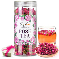 Dried Rose Buds Tea, Edible Roses Whole Flowers Loose Leaf Herbs, Premium Rose Herbal Beverages, Natural Healthy Fragrant, 2.8 Oz