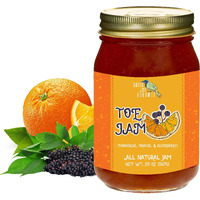 Green Jay Gourmet Toe Jam - All-Natural Fruit Jam - Tangerine, Orange & Elderberry Jam - Vegan, Gluten-Free Fruit Jam - Contains No Preservatives - Elderberry & Orange Jam Made In Usa - 20 Ounces
