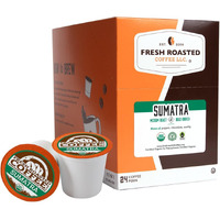 Fresh Roasted Coffee,100% Organic Sumatra | Single Origin | Medium Roast | Rfa Kosher | K-Cup Compatible | 24 Pods
