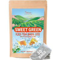 Teelux Sweet Iced Tea Bags, Green Tea Blended With Natural Sweet Tea, Quart-Sized Refreshing Iced Green Tea, Zero Sugar, 30 Count