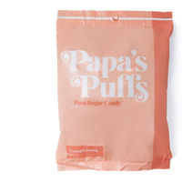Papa's Puffs Georgia Peach Flavored Pure Sugar Candy - Individually Wrapped In 5.05Oz Bag - Fat-Free, Gluten-Free, Cholesterol-Free - Manufactured In The Usa