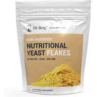 Dr. Berg Premium Nutritional Yeast Flakes - Delicious Non-Fortified Nutritional Yeast With Naturally Occurring B Vitamins - 8Oz