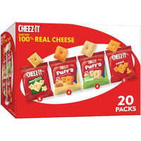 Cheez-It Cheese Crackers, Baked Snack Crackers, Office And Kids Snacks, Variety Pack, 17.72Oz Box (20 Pouches)
