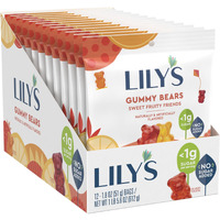 Lily's Assorted Fruit Flavored No Sugar Added, Gummy Bears Bags, 1.8 Oz (12 Count)