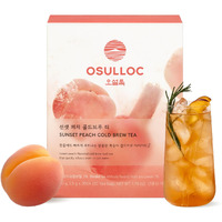Osulloc Sunset Peach Cold Brew Tea, Sweet Peach Flavored Iced Tea, Hydration Tea Packets (20Ea, 1.76Oz)
