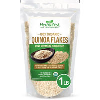 Herbazest Quinoa Flakes Organic - 1 Lb - Usda Certified, Vegan & Gluten Free Superfood - Perfect With Yogurt, Cereal, Smoothies, Granola & Desserts