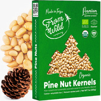 From Wild Fresh Organic Pine Nuts 7Oz Certified Vegan Kosher Unsalted Pignolias - Siberian Pine Nuts For Pesto, Raw Nuts, Mediterranean Delight Gluten-Free, Non-Gmo European Grown Shelled Pine Nuts, Cedar Nuts, Pinion, Piones, Pignoli Nuts, Pine Nuts Bulk, Italian Seasoning, Keto Spices