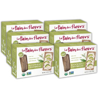 Le Pain Des Fleurs Organic Buckwheat Crispbread | Low Sodium, Low Fat, Vegan Crackers| 6 Pack Of 5.3 Oz Boxes