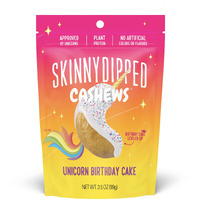 Skinnydipped Unicorn Birthday Cake Cashews, Healthy Snack, Plant Protein, Gluten Free, Resealable Bags, 3.5 Ounce (Pack Of 5)