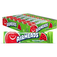 Airheads Candy, Watermelon Flavor, Individually Wrapped Full Size Bars, Taffy, Non Melting, Party, Pack Of 36 Bars