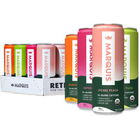 Marquis - Natural Energy Drink - Variety Pack - Sugar Free - 0 Calories - 100Mg Of Organic Plant Based Caffeine - Yerba Mate - Green Tea - Vitamin C & B Vitamins - Vegan - 12 Oz Cans - 12 Pack