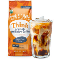 Four Sigmatic Organic Cold Brew Coffee Grounds | Dark Roast, Fair Trade Coarse Grounds With Lion's Mane And Chaga | Cold Brew Mushroom Coffee For Crash-Free Focus | 12 Oz Bag