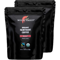 Mount Hagen 7.05Oz Organic Freeze Dried Instant Coffee - 2 Pack | Eco-Friendly, Fair-Trade Instant Coffee In Resealable Pouch Bag, Medium Roast Arabica Beans [2X7.05Oz]