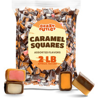 Caramel Cubes - Assorted Flavors Soft Filled Candy, Individually Wrapped, 2-Pound Bulk Pack (About 150 Count)