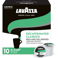 Lavazza Classico Decaf Single-Serve Coffee K-Cups For Keurig Brewer, Medium Roast, 10 Count Box ,Rich And Full-Bodied Flavor Delivers A Uniquely Intense Aroma Of Dried Fruits, 100% Arabica Coffees