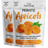 Nature's Garden Probiotic Apricots - Probiotic Dried Fruit, Plump Dried Apricots, No Added Sugar, Gluten-Free, Dairy-Free, Vegan - Bulk 40 Oz Bag (Pack Of 2)