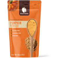 Gourmanity Pumpkin Powder For Cooking And Baking, Pumpkin For Dogs And Cats, Aids Digestion, High In Fibre, Dehydrated Pumpkin, Mix With Water To Form A Delicious Puree, All Natural, Non-Gmo, 1Lb Resealable Bag