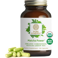 Pure Synergy Matcha Power | Organic Matcha Green Tea Capsules | Ceremonial Grade Matcha Supplement With Egcg | For Enhanced Energy & Alertness (90 Capsules)