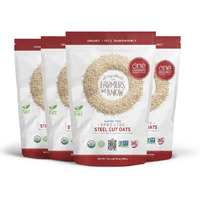 One Degree Organic Foods Sprouted Steel Cut Oats, Usda Organic, Non-Gmo Gluten Free Oatmeal, 24 Oz., 4 Pack