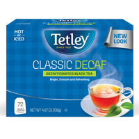 Tetley, Decaffeinated Classic Black Tea Bags, 72 Count